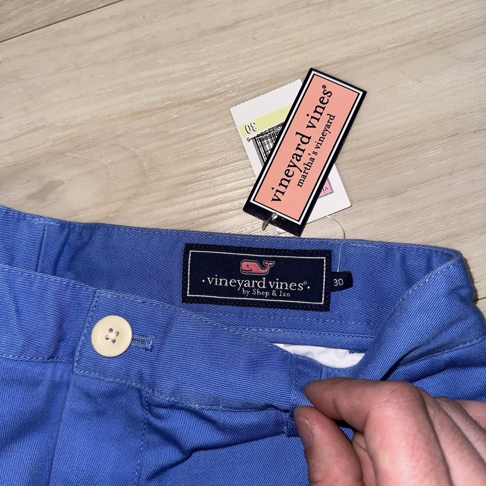 Vineyard Vines Summer Club Shorts Mens 30X11 Blue Khakis Classic Fit Club NEW - Picture 4 of 6